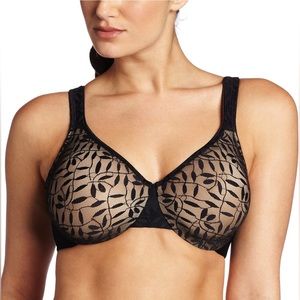 Lace Sheer Underwire Minimizer Bra